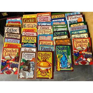 Vintage 1970's Lot Of 43 Recipe Books Irena Chalmers, Drawings by B. Penny